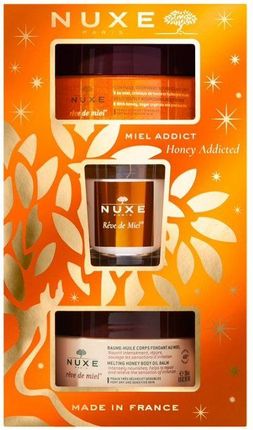 Nuxe Reve De Miel XMASS Rêve de Miel peeling 175ml+balsam do ciała, 200 ml+świeca zapachowa, 70g