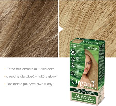 Joanna Naturia Organic Vegan Farba do włosów 310 Słoneczny - zdjęcie 4