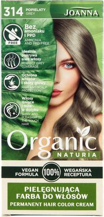 Joanna Naturia Organic Vegan Farba do włosów 314 Popielaty