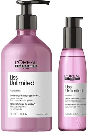 L'Oréal Professionnel Loreal Liss Unlimited Zestaw wygładzający do włosów: szampon 500ml + serum wygładzające 125ml
