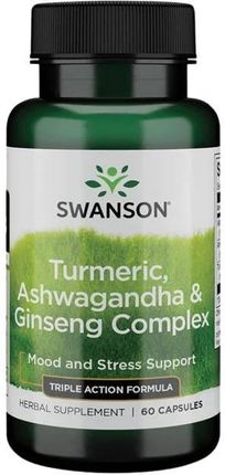Swanson Health Products Swanson Turmeric, Ashwagandha i Ginseng Complex 60 kaps