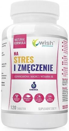 Wish Pharmaceutical Na stres i zmęczenie Ashwagandha + Magnez Witamina B6 120tabl