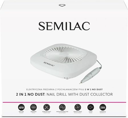 SEMILAC Elektryczna frezarka do paznokci z pochłaniaczem pyłu 2w1 No Dust - zdjęcie 3