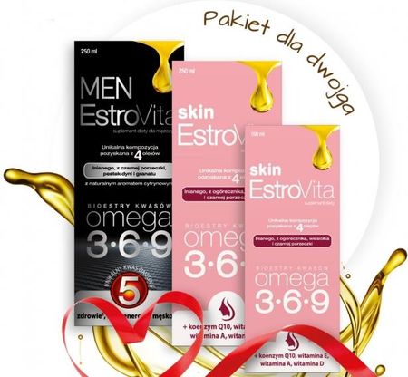 Pakiet dla Dwojga (Estrovita Skin 250ml, Estrovita Skin 150ml, Estrovita Man 250ml)