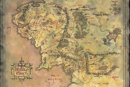 PYRAMID POSTERS THE LORD OF THE RINGS MIDDLE EARTH MAP - PLAKAT
