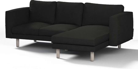 Dekoria.pl Pokrowiec na sofę Norsborg 3-osobową z szezlongiem, czarny, 231 x 88/157 x 85 cm, Etna