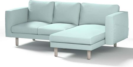 Dekoria.pl Pokrowiec na sofę Norsborg 3-osobową z szezlongiem, pastelowy błękit, 231 x 88/157 x 85 cm, Cotton Panama