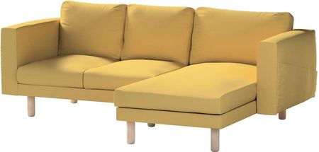 Dekoria.pl Pokrowiec na sofę Norsborg 3-osobową z szezlongiem, zgaszony żółty, 231 x 88/157 x 85 cm, Cotton Panama