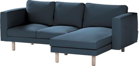 Dekoria.pl Pokrowiec na sofę Norsborg 3-osobową z szezlongiem, niebieski, 231 x 88/157 x 85 cm, Etna