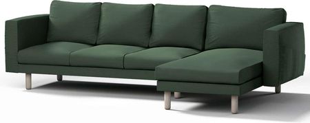Dekoria.pl Pokrowiec na sofę Norsborg 4-osobową z szezlongiem, Forest Green (zielony), 291 x 88/157 x 85 cm, Cotton Panama