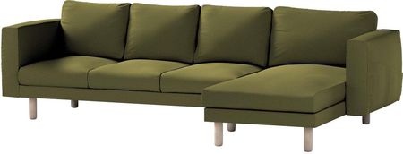 Dekoria.pl Pokrowiec na sofę Norsborg 4-osobową z szezlongiem, oliwkowa zieleń, 291 x 88/157 x 85 cm, Etna
