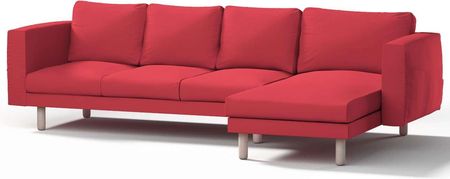Dekoria.pl Pokrowiec na sofę Norsborg 4-osobową z szezlongiem, czerwony, 291 x 88/157 x 85 cm, Etna