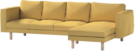 Dekoria.pl Pokrowiec na sofę Norsborg 4-osobową z szezlongiem, zgaszony żółty, 291 x 88/157 x 85 cm, Cotton Panama