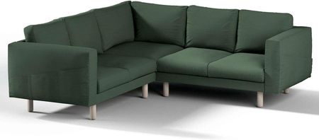 Dekoria.pl Pokrowiec na sofę narożną Norsborg 4-osobową, Forest Green (zielony), 213 x 213 x 85 cm, Cotton Panama