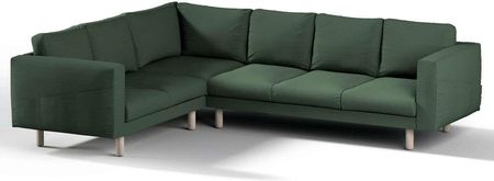 Dekoria.pl Pokrowiec na sofę narożną Norsborg 5-osobową, Forest Green (zielony), 213/291 x 88 x 85 cm, Cotton Panama
