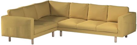 Dekoria.pl Pokrowiec na sofę narożną Norsborg 5-osobową, zgaszony żółty, 213/291 x 88 x 85 cm, Cotton Panama