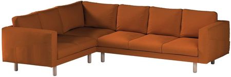 Dekoria.pl Pokrowiec na sofę narożną Norsborg 5-osobową, rudy, 213/291 x 88 x 85 cm, Cotton Panama