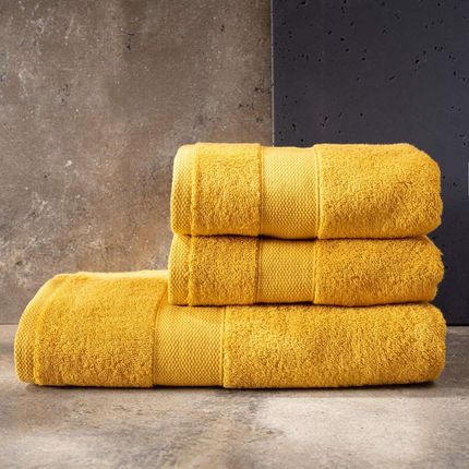 Dekoria.pl Komplet ręczników Cairo 3 szt. yellow, 2 szt. 50 x 90 cm  / 1 szt. 70 x 140 cm