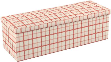 Dekoria.pl Skrzynia tapicerowana, ecru tło, czerwona kratka, 90 × 40 × 40 cm, Avinon