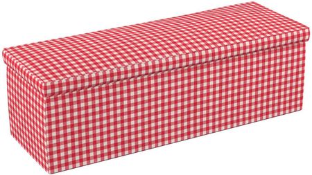 Dekoria.pl Skrzynia tapicerowana, czerwono biała kratka (1,5x1,5cm), 90 × 40 × 40 cm, Quadro
