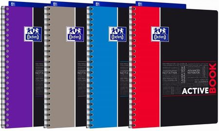 Oxford Kołonotatnik Activebook A4+ Kratka 80 Kartek Pp Mix Kolorów 400019520