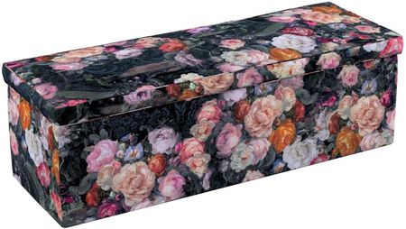 Dekoria.pl Skrzynia tapicerowana, wielobarwne kwiaty na ciemnym tle, 120 × 40 × 40 cm, Gardenia