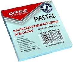Zdjęcie Notes Samoprzylepny Office 76Mm X76Mm 100 Kartek Pastel Niebieski 14047611-01 - Praszka