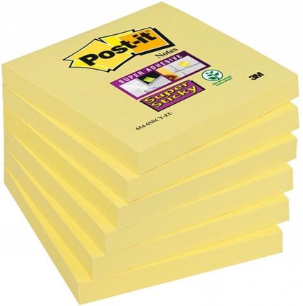 3M Notes Super Sticky Post It 76Mm X76Mm 90 Kartek Żółty 654-6Sscy-Eu