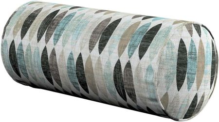 Dekoria.pl Poduszka wałek prosty, wzory w odcieniach błekitu, beżu i czarnego na jasnym tle , Ø16 × 40 cm, Modern