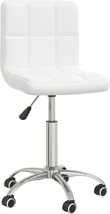 Lumarko Obrotowe krzesło biurowe, białe, obite sztuczną skórą