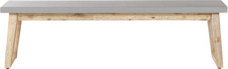 Beliani Ławka ogrodowa szara z włóknocementu 3-osobowa baza z drewna akacjowego Oria
