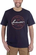 Carhartt Koszulka Workwear Detroit Born Logo Short Sleeve T Shirt Navy - Bluzki trekkingowe