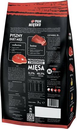 Karma Pan Mięsko Wołowina z Koziną Chrupki M 20kg - Ceny i opinie