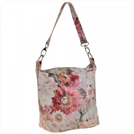 Borse In Pelle Lekka Torba Skórzana W Kwiaty Pastelowe L 1109