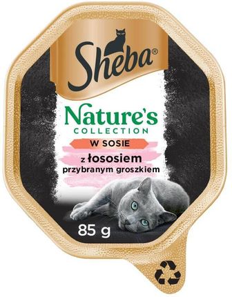 Sheba Nature'S Collection Mokra Karma Dla Dorosłych Kotów W Sosie Z Łososiem Przybranym Zielonym Groszkiem 85G