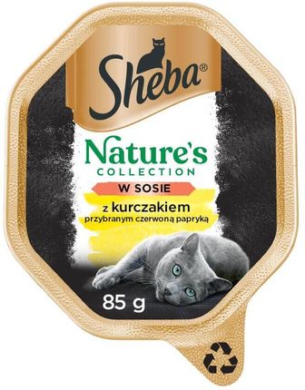 Sheba Nature'S Collection Mokra Karma Dla Dorosłych Kotów W Sosie Z Kurczakiem Przybranym Czerwoną Papryką 85G