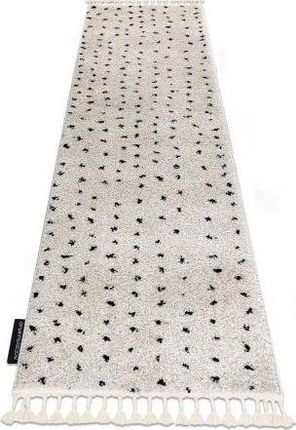 Dywany Łuszczów Chodnik Berber Syla B752 Kropki Krem 60x250cm