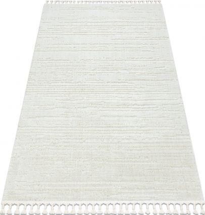 Dywany Łuszczów Dywan Sevilla Ac53B Paski Prążki Biały Frędzle Berberyjski Marokański Shaggy 180x270cm