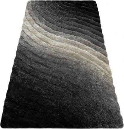 Dywany Łuszczów Dywan Shaggy Flim 006-B1 Nowoczesny Fale Strukturalny Szary 120x160cm