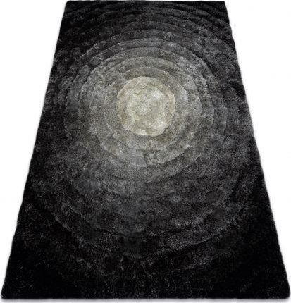 Dywany Łuszczów Dywan Shaggy Flim 008-B2 Nowoczesny Koła Kręgi Strukturalny Szary 120x160cm