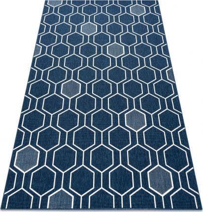 Dywany Łuszczów Dywan Spring 20404994 Hexagon Sznurkowy Pętelkowy Niebieski 200x290cm