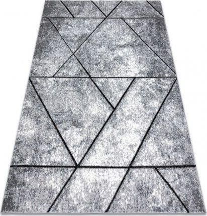 Dywany Łuszczów Dywan Nowoczesny Cozy 8872 Wall Geometryczny Trójkąty Strukturalny Dwa Poziomy Runa Szary/Niebieski 240x330cm