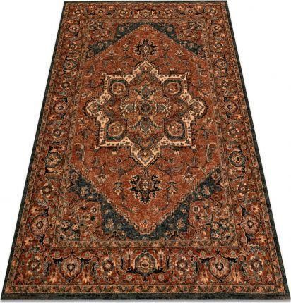 Dywany Łuszczów Dywan Wełniany Kashqai 4354 501 Rozeta Orientalny Terakota 67x130cm