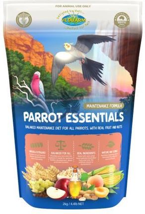 Vetafarm Vetafarm Parrot Essentials Całoroczny granulat Orzechowo Owocowy Dla Wszystkich Papug 2Kg