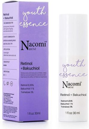 Nacomi Next Level Retinol 0.35% + Bakuchiol 1% Przeciwstarzeniowe Serum Do Twarzy 30 ml