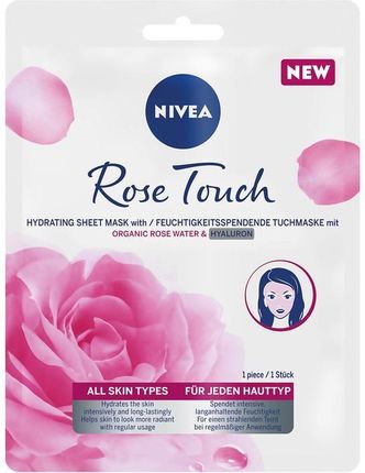 Nivea Rose Touch Intensywnie Nawilżająca Maska Z Organiczną Wodą Różaną I Kwasem Hialuronowym