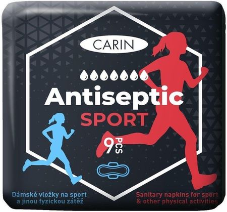 Carin Antiseptic Sport Ultracienkie Podpaski Ze Skrzydełkami Dla Sportowców 9Szt