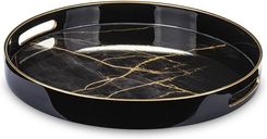 Zdjęcie TACA DEKORACYJNA OKRĄGŁA CZARNA 37x37 131907 - Czeladź