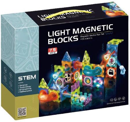 Hh Poland Klocki Magnetyczne Light Magnetic Blocks 75El. + Świecące Kulki Hm201487