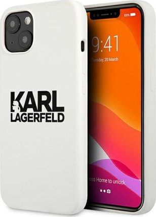 Karl Lagerfeld Etui KLHCP13SSLKLWH Apple iPhone 13 mini Silicone Stack Logo biały/white